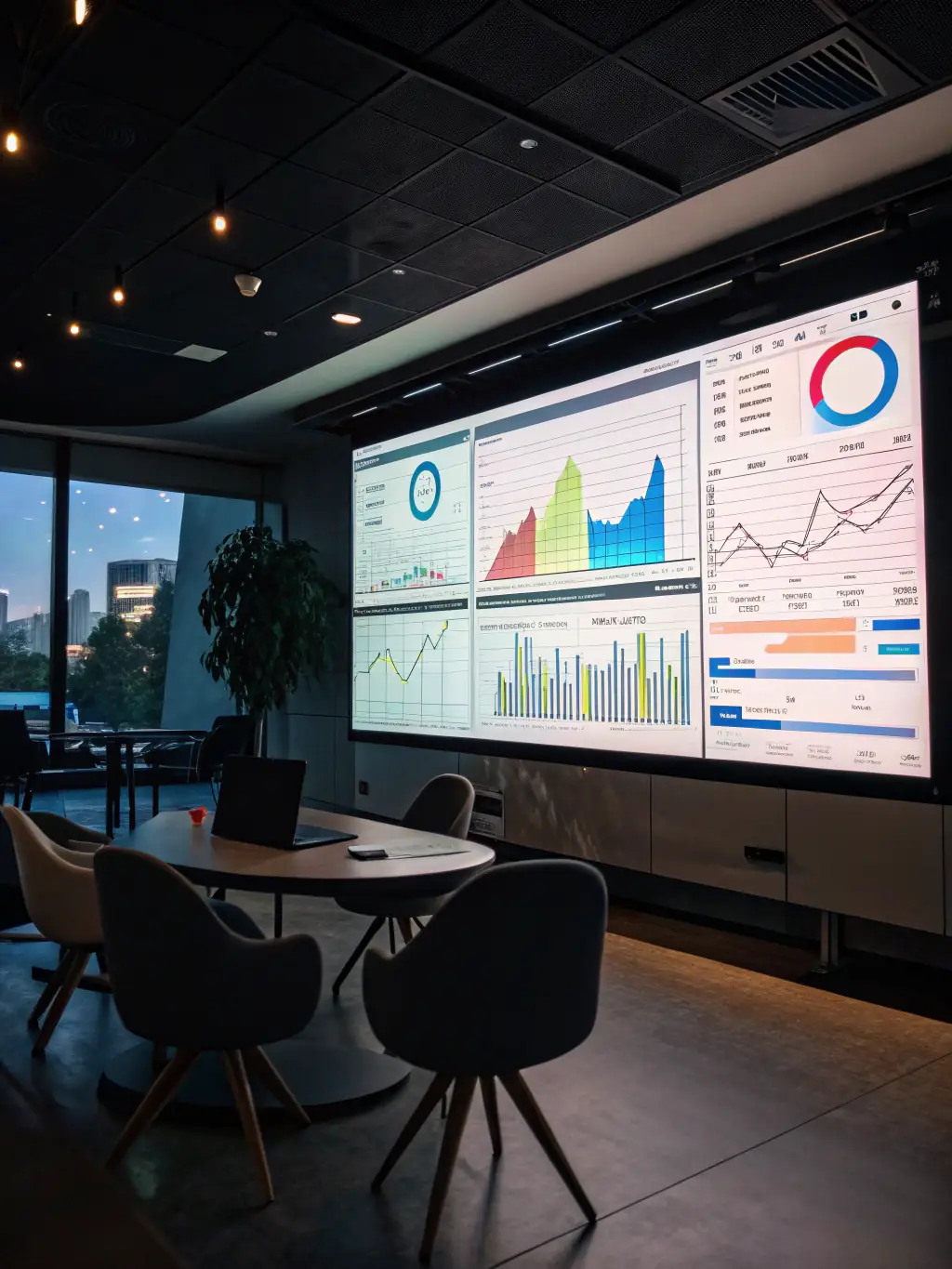 An image of Thalz's AI-powered analytics platform, showing dynamic charts and graphs that visualize complex data insights in real-time.